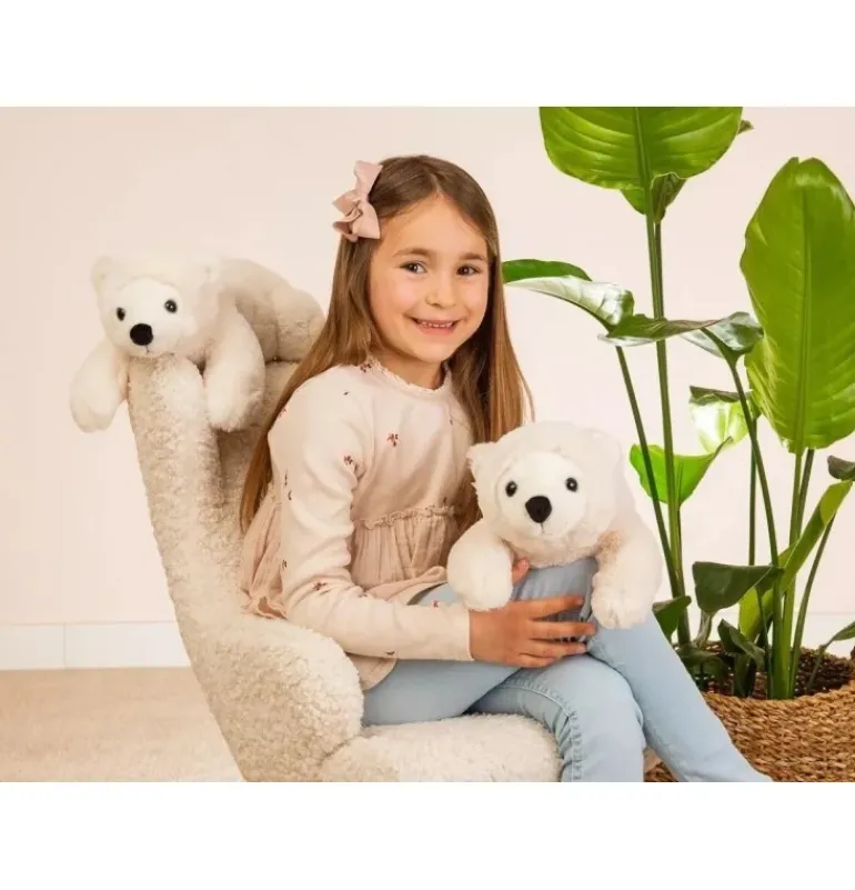 Peluche ours polaire couché - 45 cm