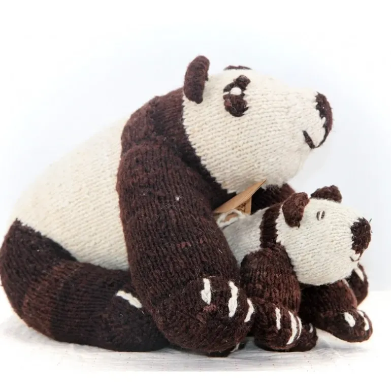 Peluche panda laine XL fait main équitable