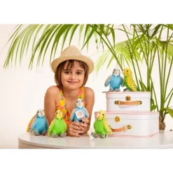Peluche perruche bleue - 13 cm