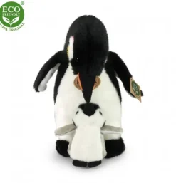 Peluche pingouin avec bébé - 22 cm