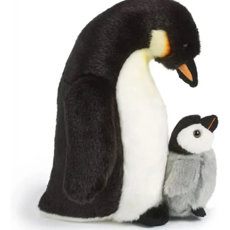 Peluche Pingouin avec Poussin - 26 cm