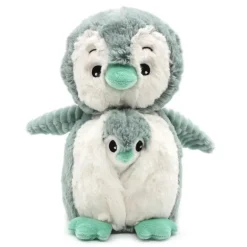 Peluche pingouin Iglou maman et son bébé menthe