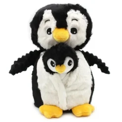 Peluche pingouin Iglou maman et son bébé noir