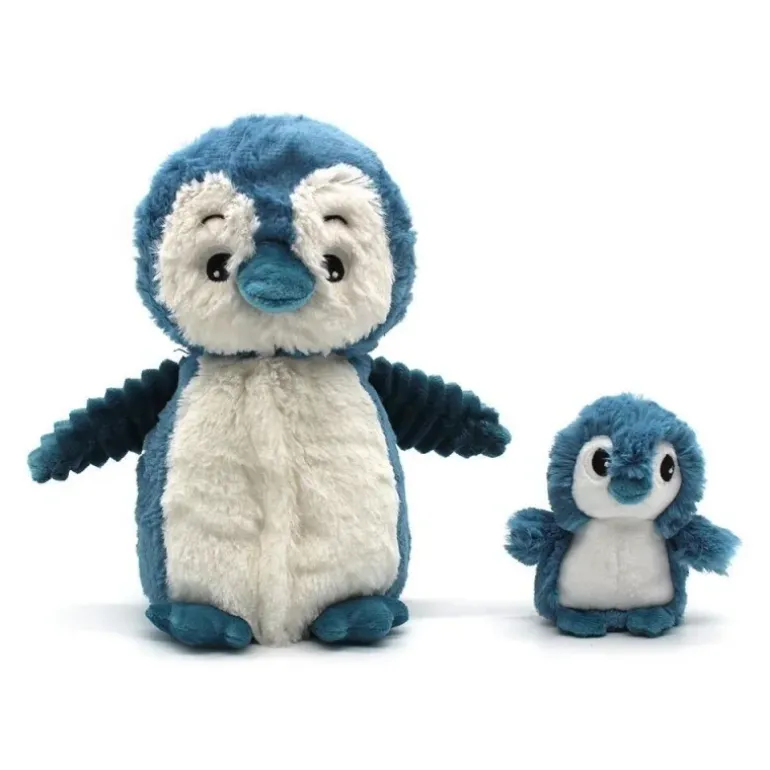 Peluche pingouin Iglou maman et son bébé bleu