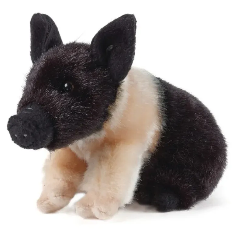 Peluche porcelet noir et rose