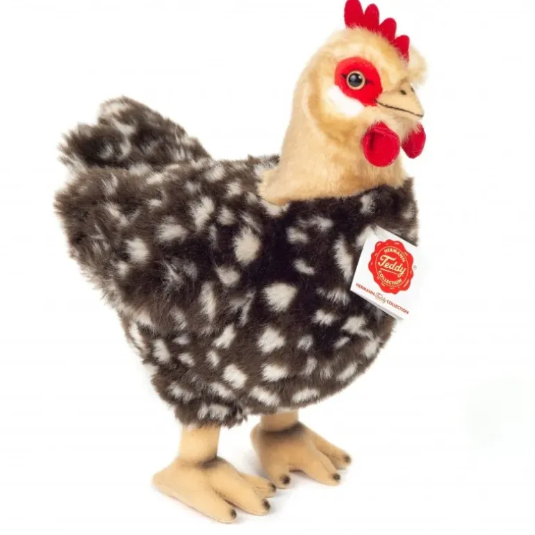 Peluche poule debout - 24 cm