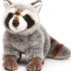Peluche raton laveur assis - 25 cm