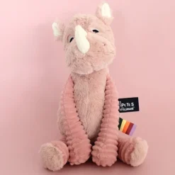 Peluche rhinocéros Grosbisou rose