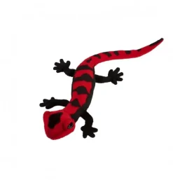 Peluche salamandre noire et rouge - 38 cm