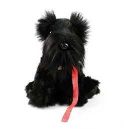 Peluche Schnauzer avec laisse - 30 cm