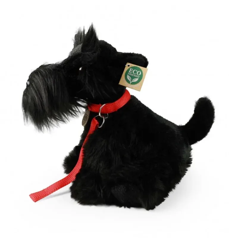 Peluche Schnauzer avec laisse - 30 cm