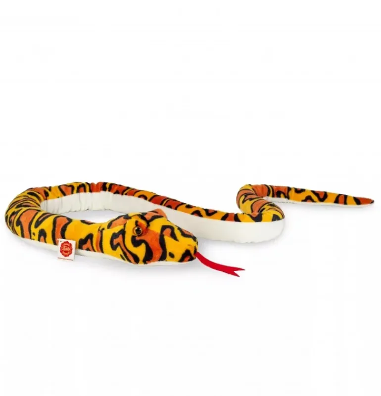 Peluche serpent jaune et orange - 175 cm