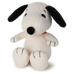 Peluche Snoopy matelassé crème dans boite cadeau - 17 cm