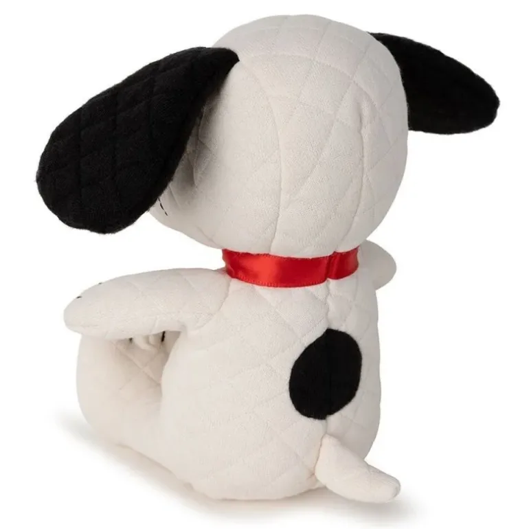 Peluche Snoopy matelassé crème dans boite cadeau - 17 cm