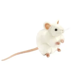 Peluche souris blanche - 16 cm