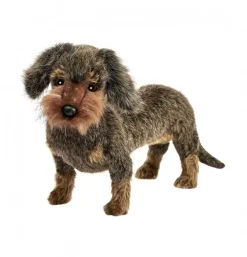 Peluche teckel à poil dur - 30 cm