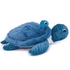 Peluche tortue maman bébé Sauvenou bleue