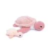 Peluche tortue maman bébé Sauvenou rose