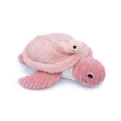 Peluche tortue maman bébé Sauvenou rose
