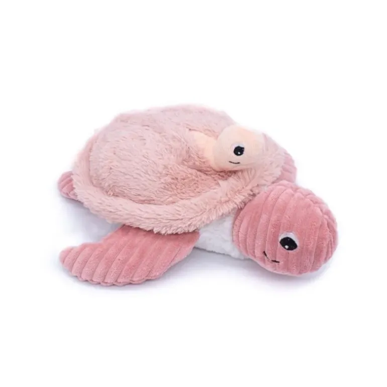 Peluche tortue maman bébé Sauvenou rose
