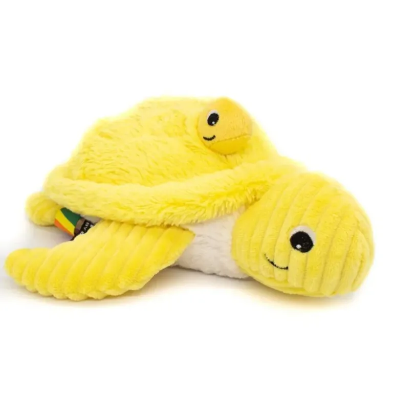 Peluche tortue maman bébé Sauvenou jaune