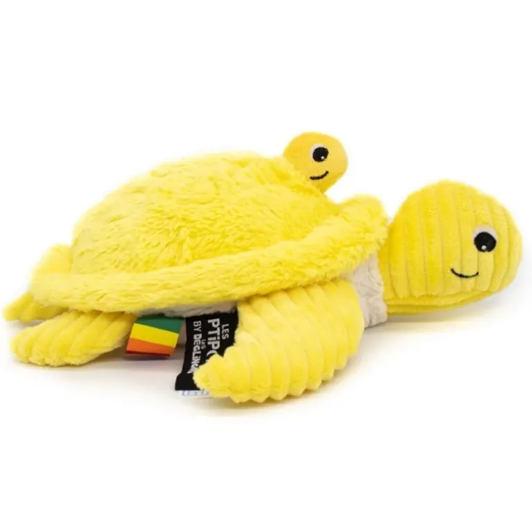 Peluche tortue maman bébé Sauvenou jaune