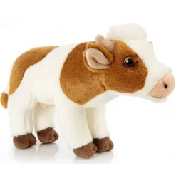 Peluche vache blanc-marron - 27 cm