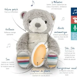 Peluche veilleuse bruit blanc Bruno l'ours
