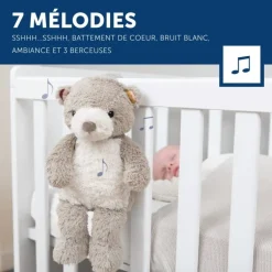 Peluche veilleuse bruit blanc Bruno l'ours