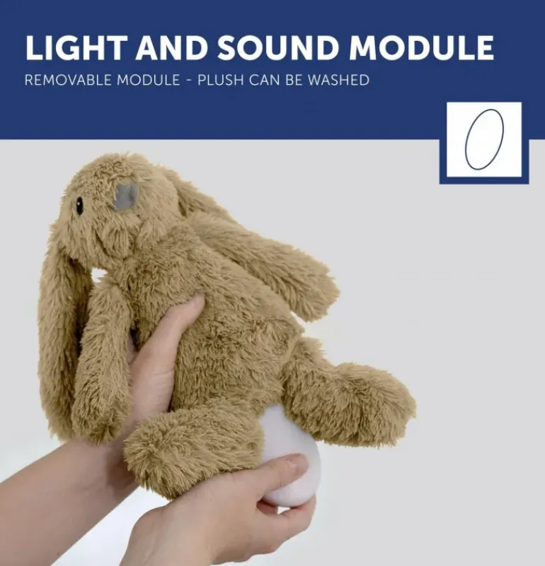 Peluche veilleuse bruit blanc RO le lapin beige