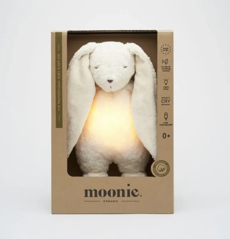 Peluche veilleuse lapin nature bio - blanc polaire