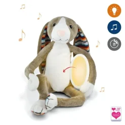Peluche veilleuse musicale Bo le lapin