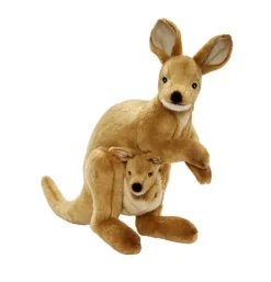 Peluche Wallaby avec bebe - 38 cm