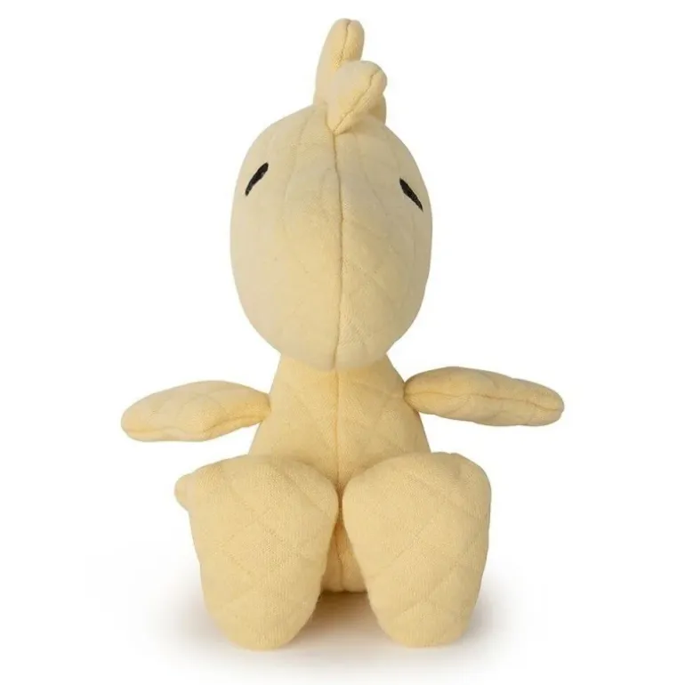 Peluche Woodstock matelassé jaune dans boite cadeau - 15 cm