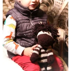 Peluche Zèbre S en laine, fait main équitable