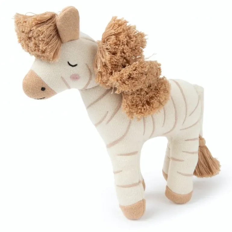 Peluche zèbre Ziggy naturel en coton bio