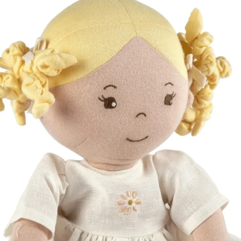 Poupée blonde Priscy avec robe en lin