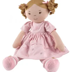Poupée chatain Amelia avec robe en lin