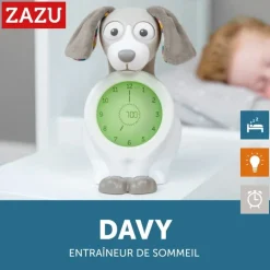 Réveil éducatif veilleuse Davy le chien - Rose