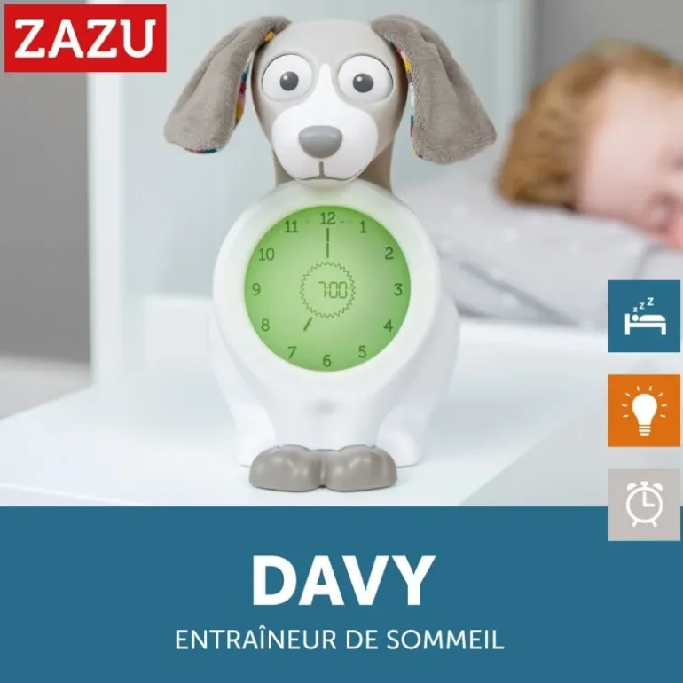 Réveil éducatif veilleuse Davy le chien - Taupe