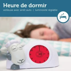 Réveil éducatif veilleuse Sam l'Agneau gris