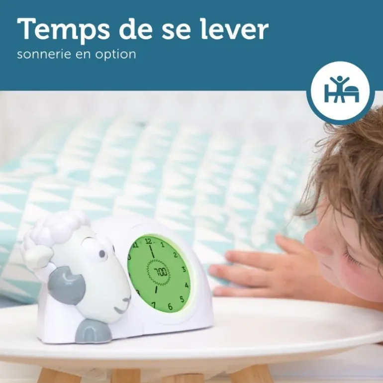 Réveil éducatif veilleuse Sam l'Agneau gris