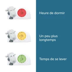 Réveil éducatif veilleuse Sam l'Agneau camel