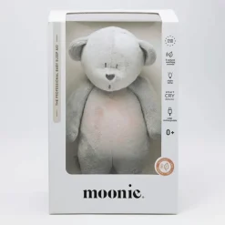 Veilleuse peluche Ours douceur Moonie gris avec sons et lumières