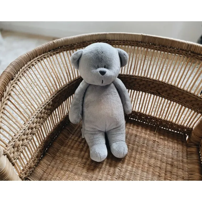 Veilleuse peluche Ours douceur Moonie gris avec sons et lumières